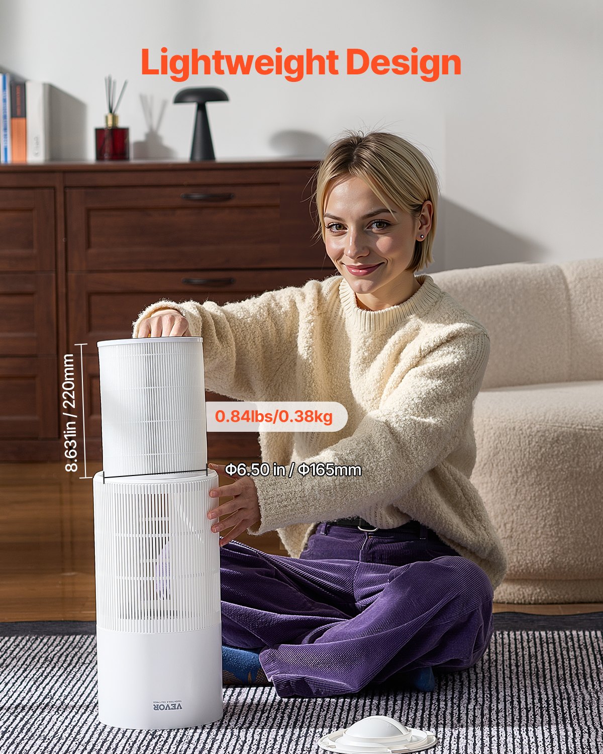 Filtro de Repuesto para Purificador de Aire, H11, 2 en 1, Compacto y Ligero, con Prefiltro de PET, Fácil de Sujetar, Tela No Tejida, Compatible con Purificadores Cilíndricos — imagen 3
