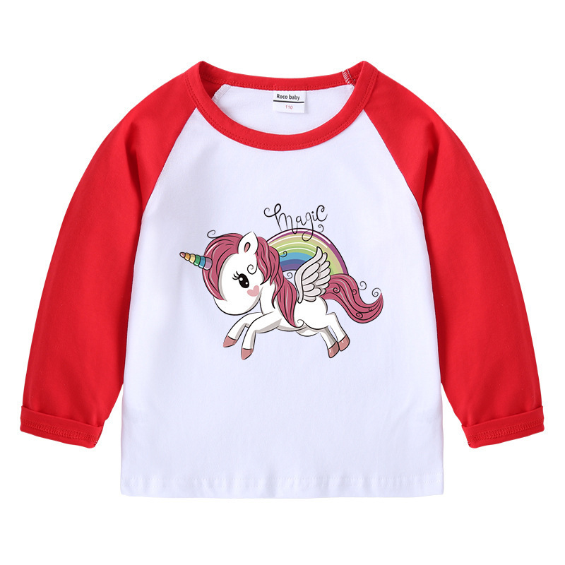 Unicorn Shoulder T-shirt Round Neck Base Long Sleeve — image 4
