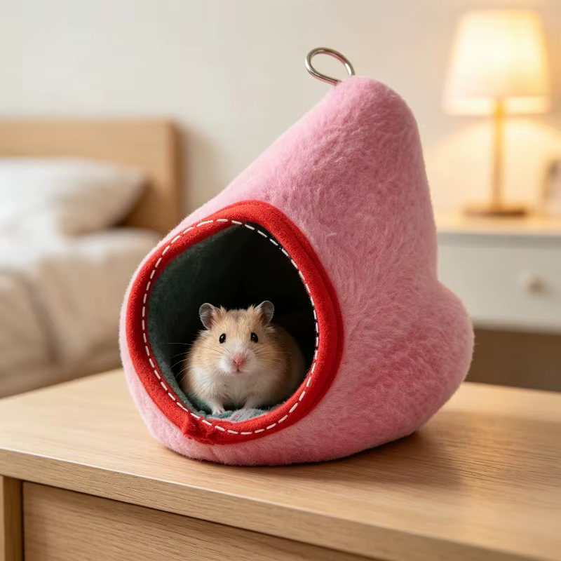 Hanging Hammock for Small Pets Cozy Nest Bed for Hamsters Guinea Pigs & Chinchillas Washable Cage Accessory for Sleep & Play — image 1