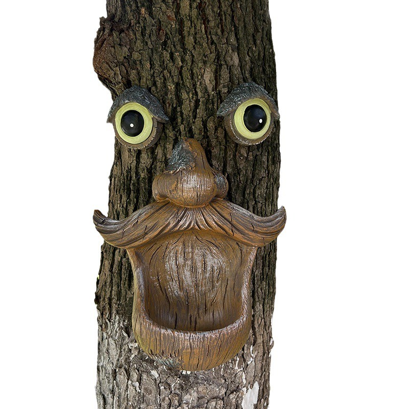 Monstruo de corteza de árbol alimentador de aves decoración jardín — imagen 1