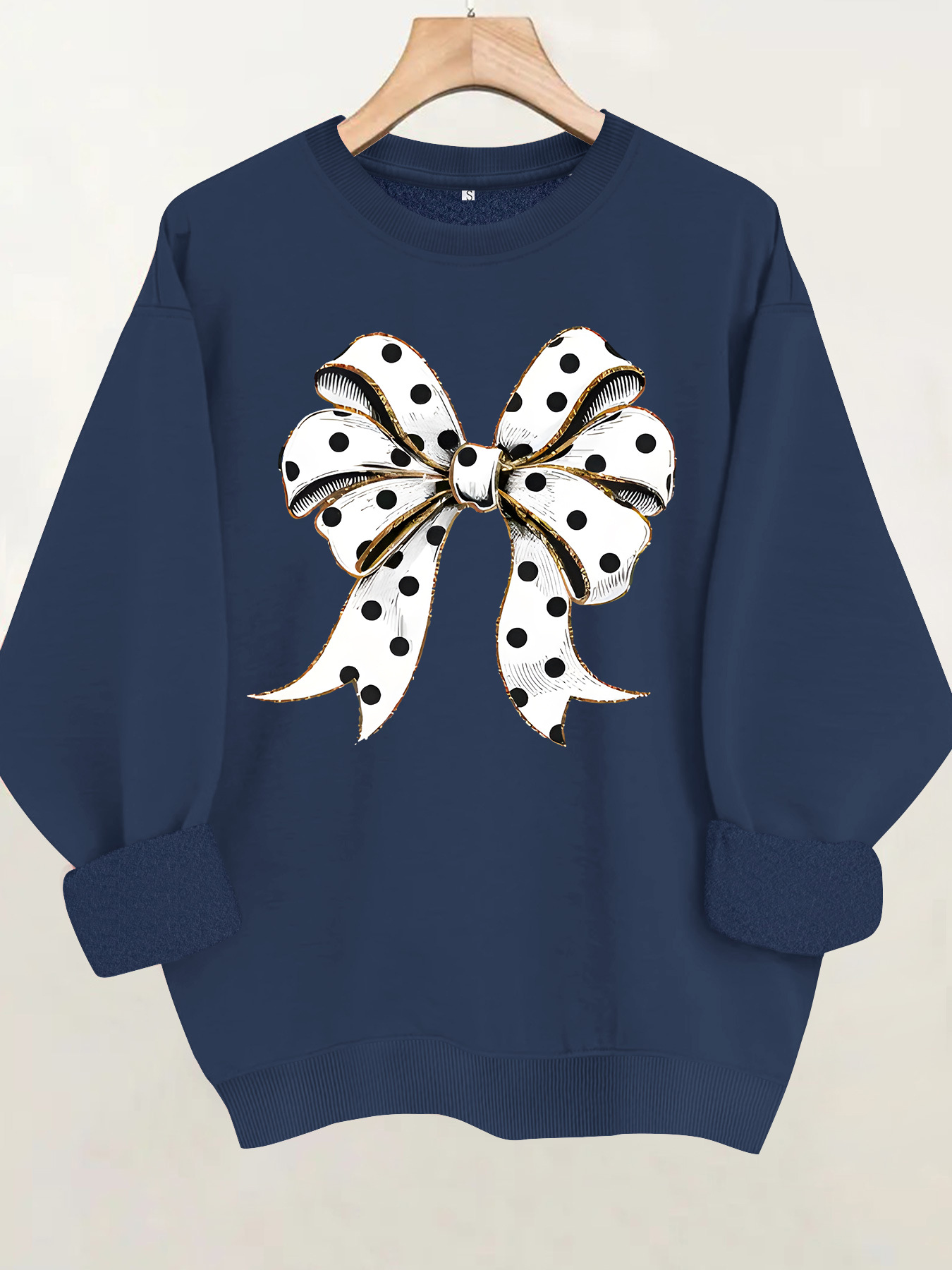 Round neck polka dot butterfly print hoodie — image 10