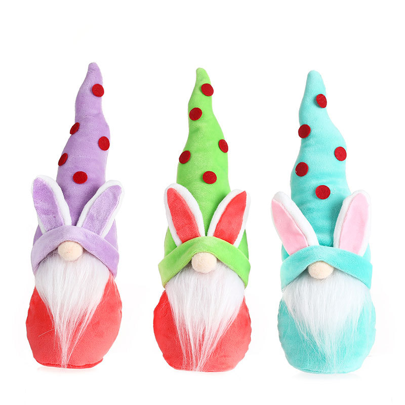 Home Decor Easter Ornaments Pointed Hat Cute Rabbit Faceless Doll Gnome Doll Ornament — image 5