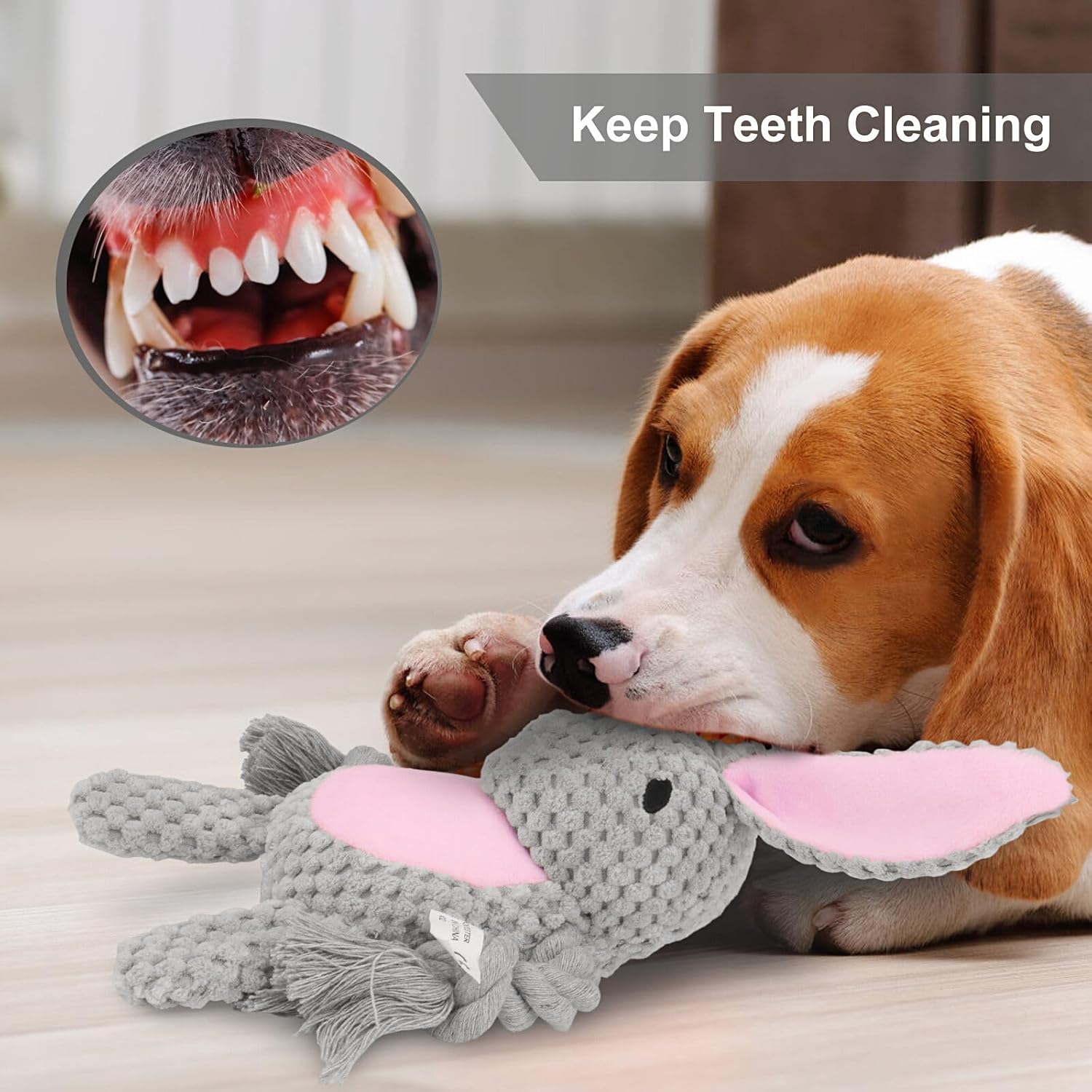 Dog Toys Dog Squeaker Toys With Crinkle Paper Stuffed Animal Dog Plush Chewing Toy Cotton Rope Interactive Toys For Puppy Small Middle Dogs — image 8