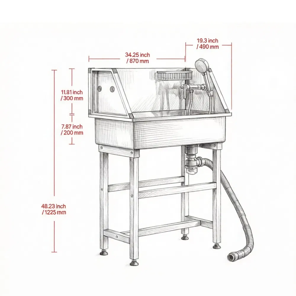 Stainless Steel Dog Washing Station — image 2