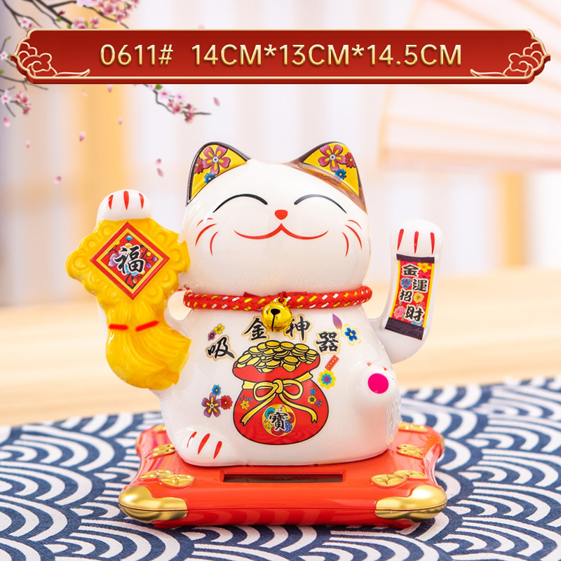 Gato de suerte chino decorativo que puede mover la mano anualidad regalo para coches pequeños adornos artesanías — imagen 6