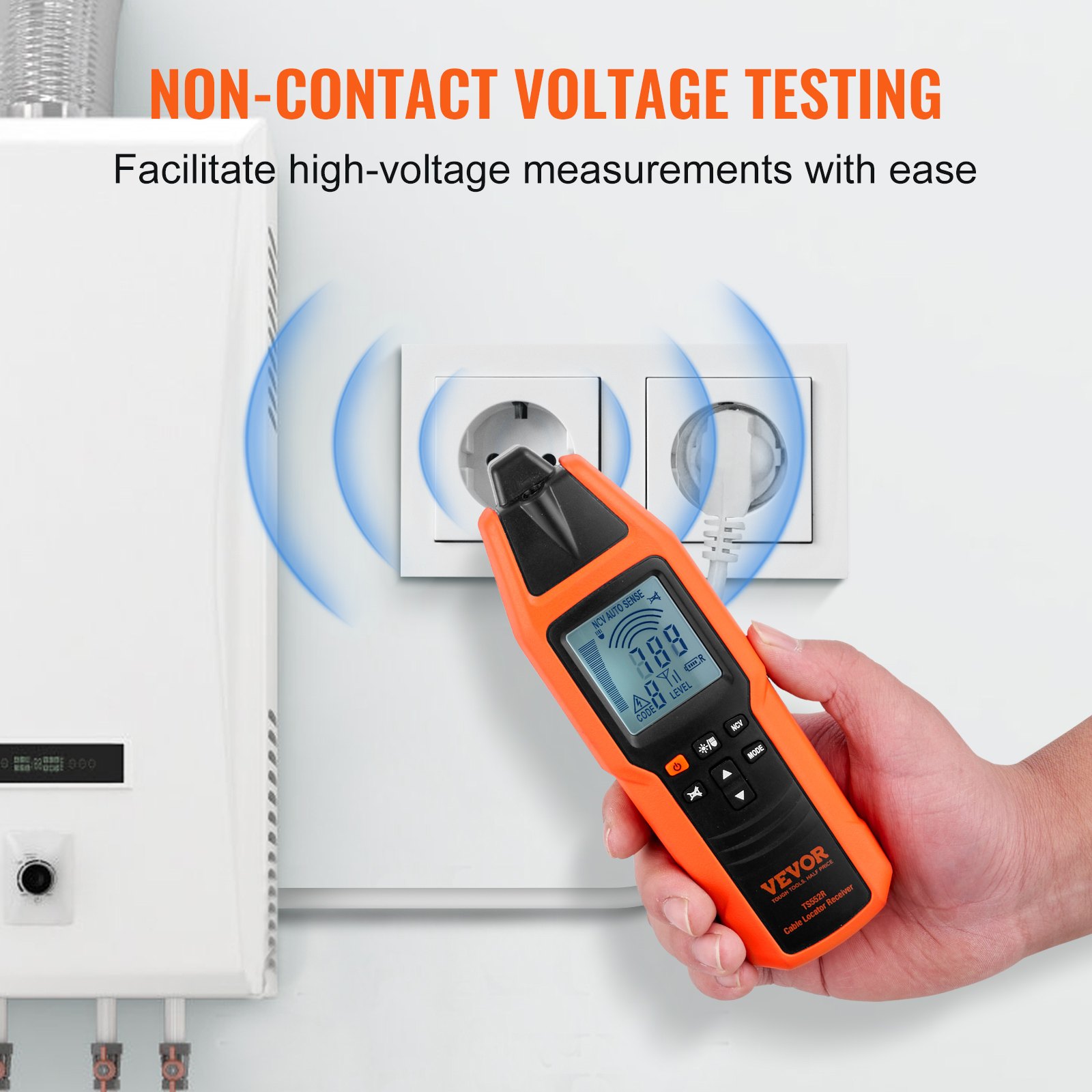 Localizador de Cables Subterráneos, 3 FT de Profundidad Máxima de Detección, 12-600V (NCV) Trasificador de Cable Detector de Roturas, 6561 FT de Longitud Máxima de Detección para Circuito Eléctrico Tubos de Pipeline Cables Enterrados para Perímetros Caninos — imagen 4