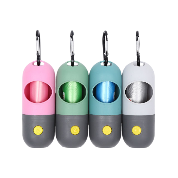 Multi functional LED with light pet garbage bag cat and dog dispenser toilet bag pill cleaning product — image 1