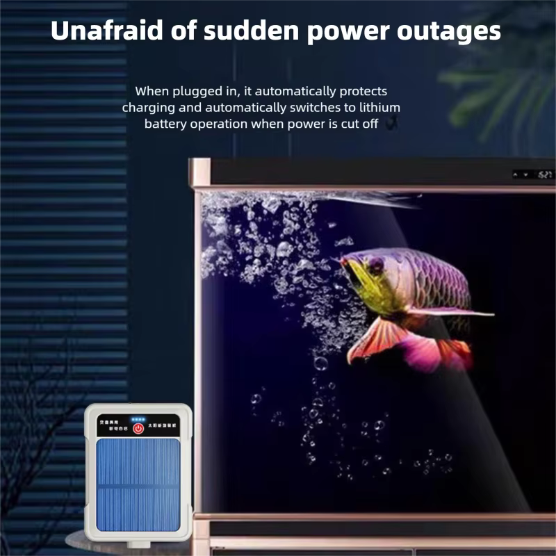 Pompa de oxígeno solar portátil silenciosa para peces y acuario con gran volumen de aire — imagen 3
