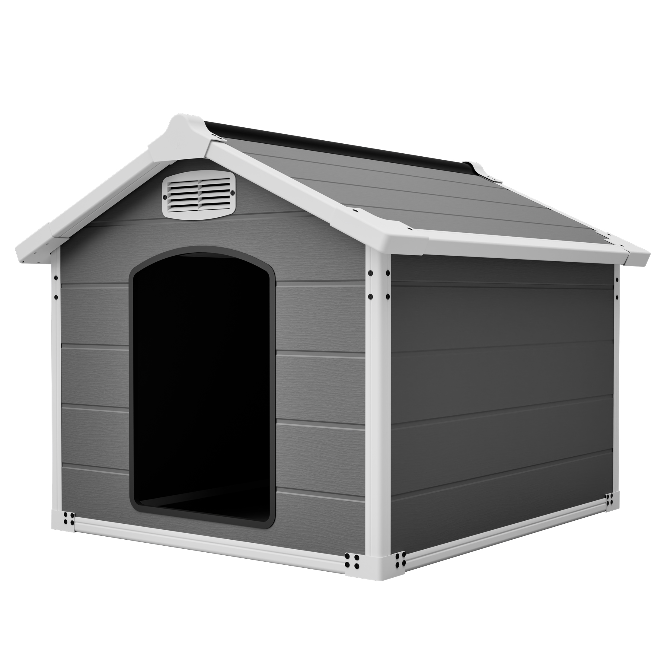 Caseta Grande para Perro de 50.5" para Razas Grandes, Casa para Mascotas de Uso Interior y Exterior de Alta Resistencia, Impermeable, Protección UV, Panel de PP de Doble Pared Resistente a Rasguños, Ventilación Frontal y Trasera – Fácil de Limpiar y Lavable — imagen 4