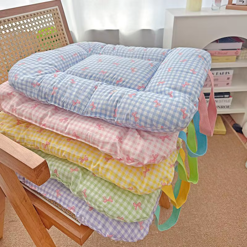 Cute Soft Checkered Bow Pet Bed; Universal Four Season Usage; Dog and Cat Cotton Mattress; Furniture and Accessories for Pets — image 3