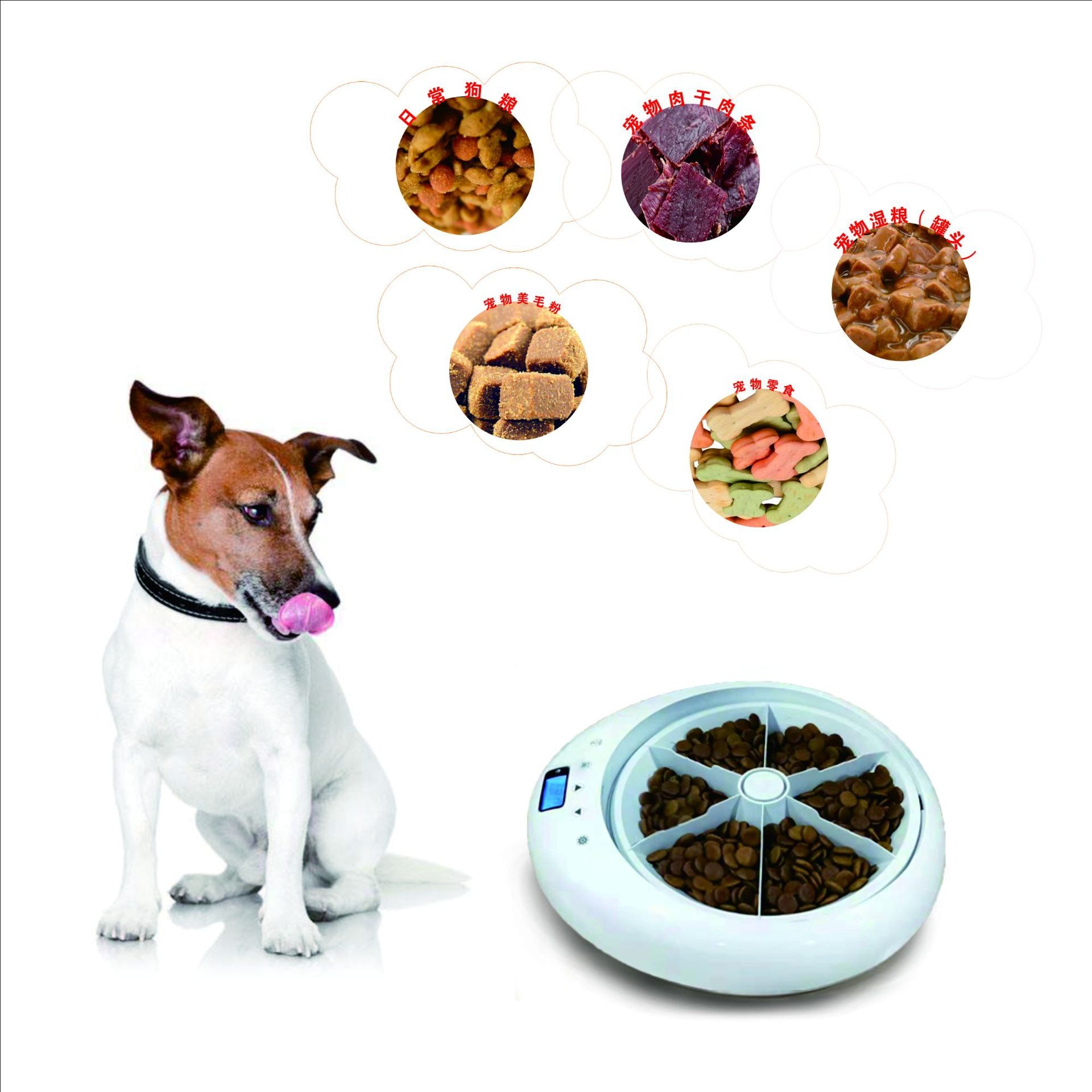 New Automatic Pet Feeder Intelligent Feeding 6-Meal Timing And Quantitative Led Blue Light Display Anti Pinch Foot — image 4