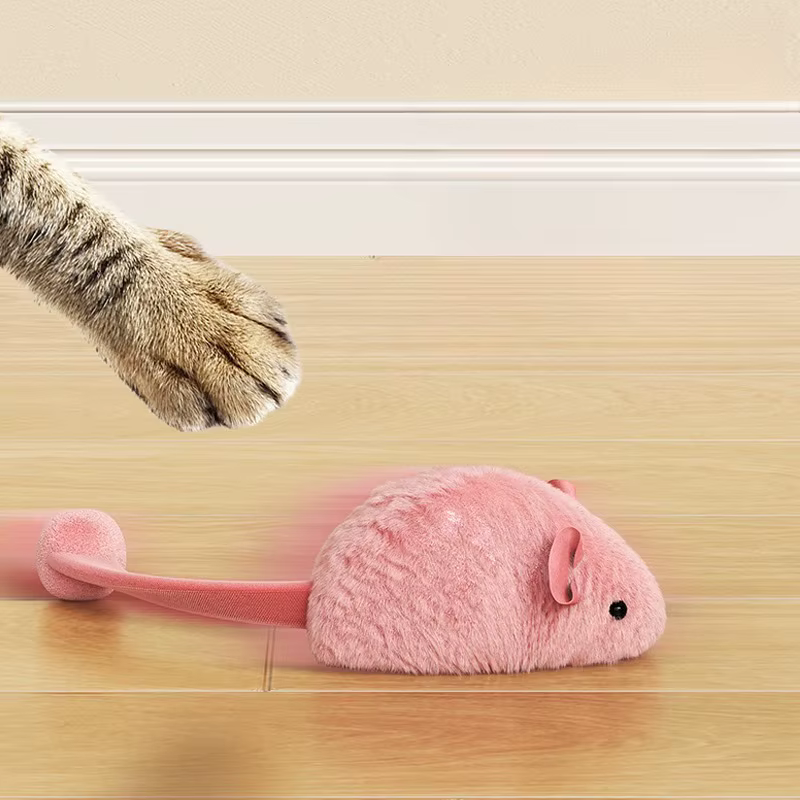 Plush Interactive Chew Cat Toy Indoor Plush Mice Luminous Toy Auto Moving Mice With Squeaky Sound Kitten Chase Toy Pet Supplies — image 6