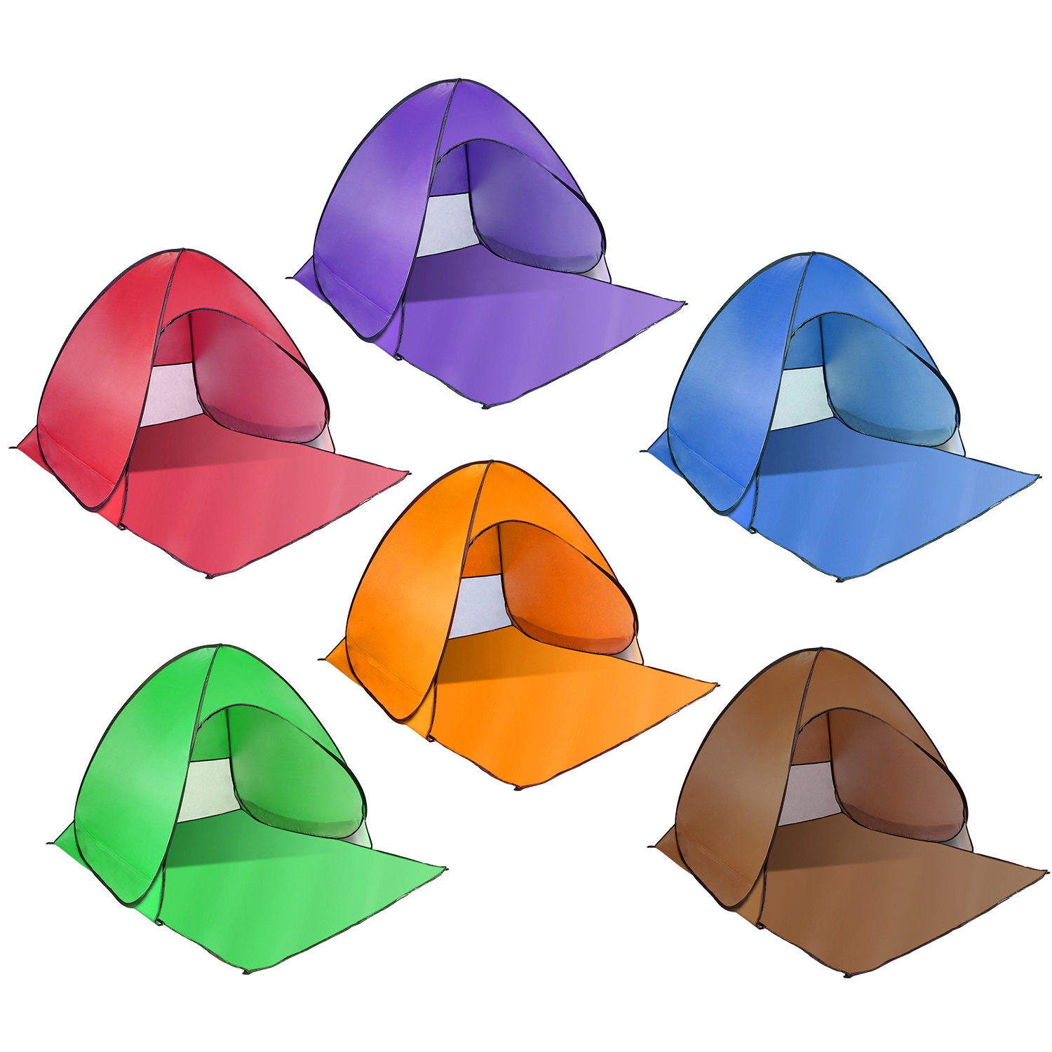 Carpa de Playa para 2-3 Personas con Ventana de Malla y Bolsa de Almacenamiento, 64.96 x 59.06 x 43.31 pulg, Anti-UV, Automática e Impermeable, para Playa, Camping, Pesca, Parque y Lago al Aire Libre — imagen 1