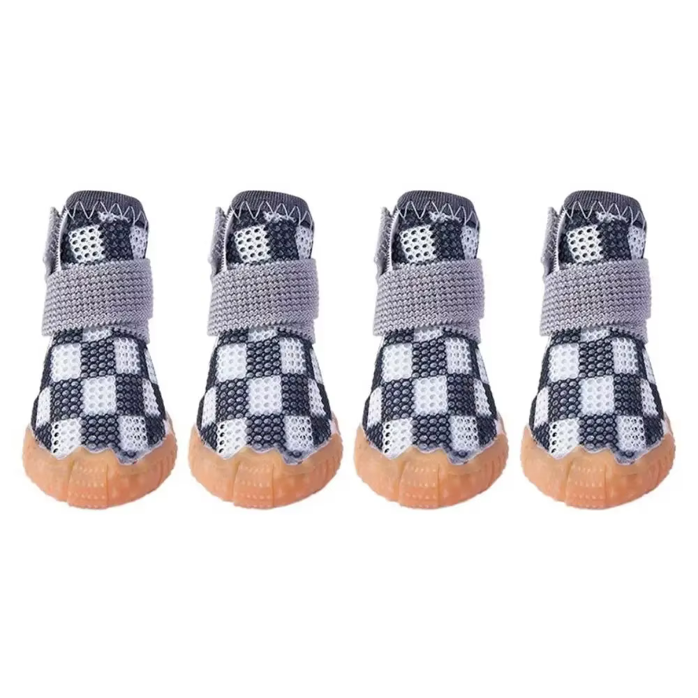 Set de 4 Piezas de Zapatos para Perro, Transpirables, Antideslizantes y Resistentes al Desgaste, Botas de Malla Hueca, Zapatos Suaves de Malla para Cachorros, Protectores de Patas — imagen 4