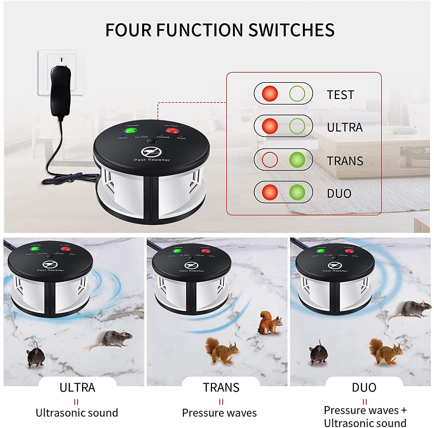 Ultrasonic Mice Mouse Repeller Ultrasonic Electronic Pest Control Rodent Rat Mouse Repeller Rodent Control Household Pest Garden — image 4