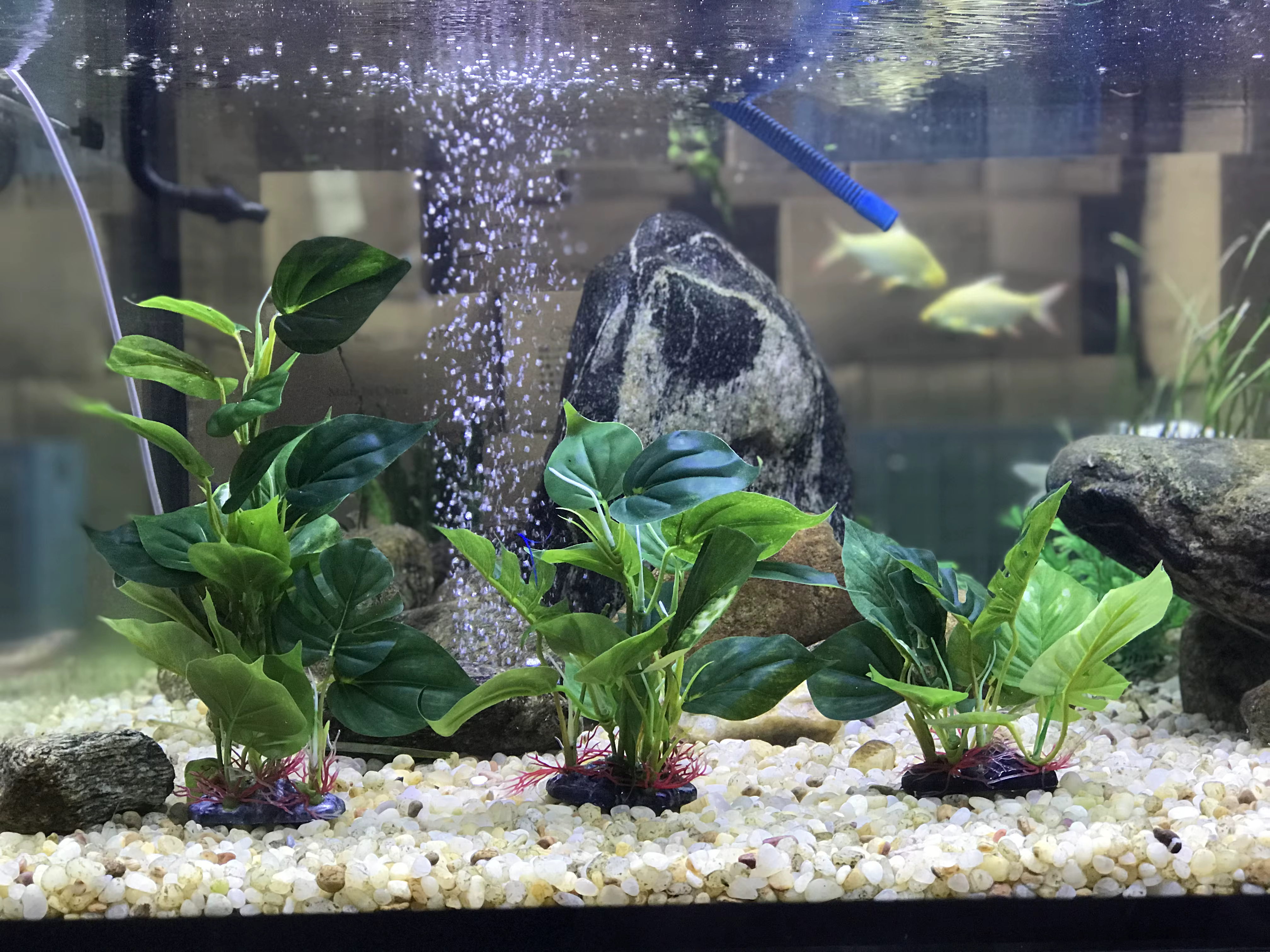 Planta Acuática Artificial de Plástico para Decoración de Acuario, Hojas Verdes Grandes, Planta Subacuática Decorativa para Pecera — imagen 2