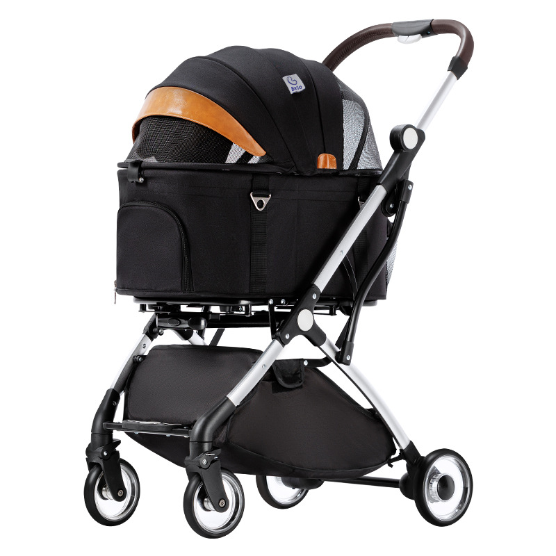 Bello Small And Medium-Sized Pet Cart Out Dog Bag Separate Dog Folding Aluminum Alloy Cat Cart Shock Absorption — image 4