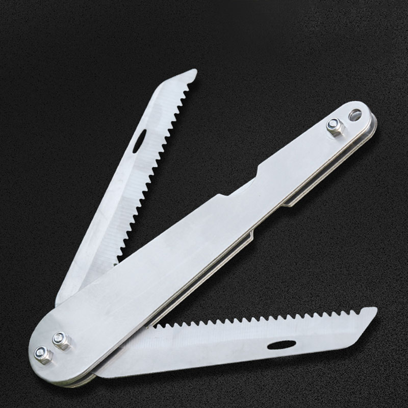 Cuchillo de hierba acero inoxidable plegable para cortar malezas en agua, pesca y reparación de equipo — imagen 5