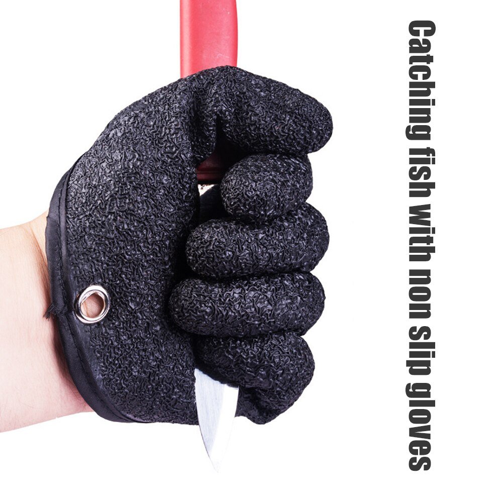 Fishing Gloves Anti-Slip Protect Hand From Puncture Scrapes Fisherman Professional Catch Fish Latex Hunting Gloves Left Right — image 23