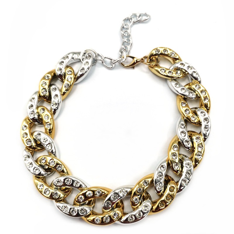 Pet necklace, cat, dog necklace, accessory, pet diamond inlaid gold and silver collar — image 2
