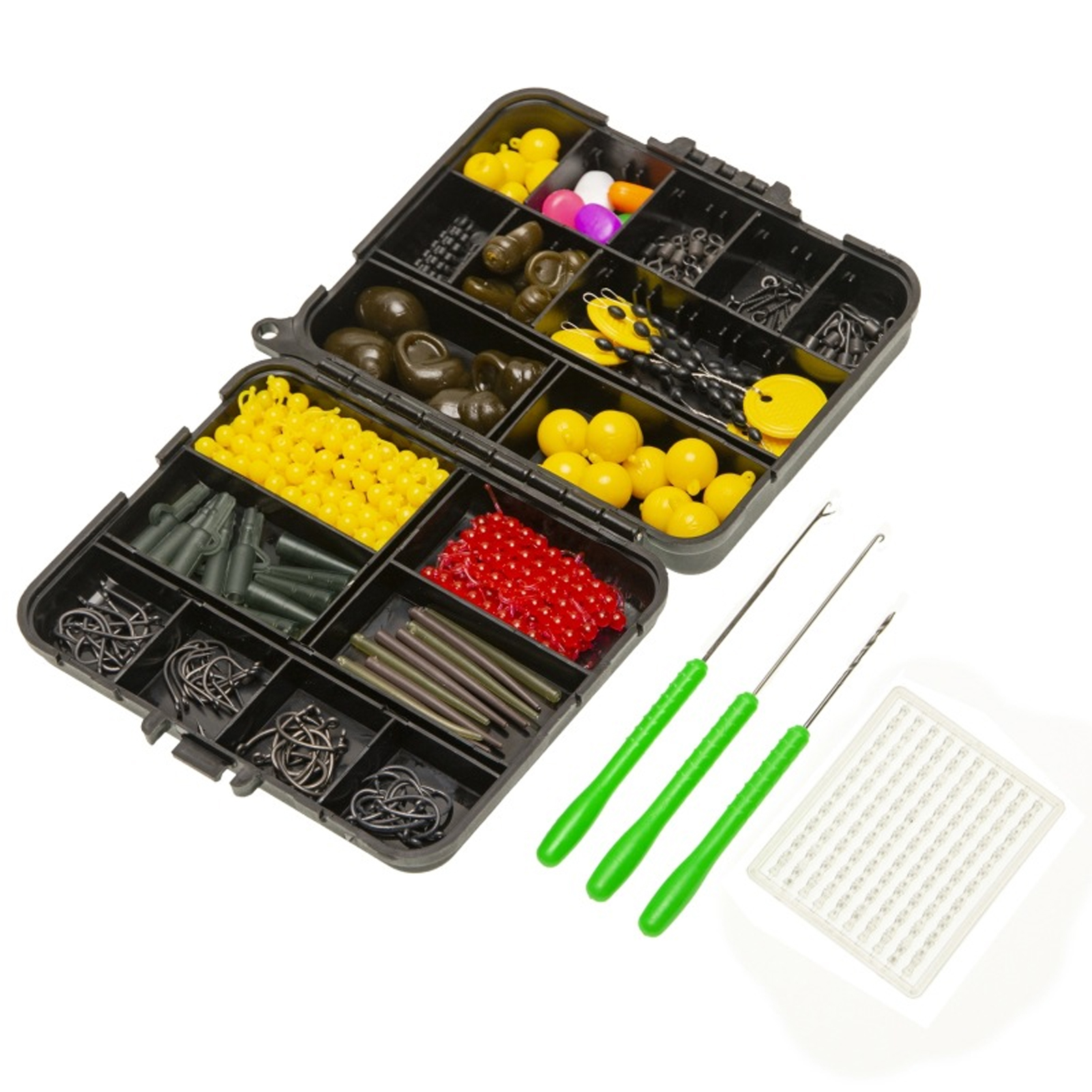 Kit de Equipo de Pesca de Carpa 328 Piezas, Caja de Aparejos con Giratorios, Flotadores para Carnada, Agujas de Pesca y Accesorios — imagen 3