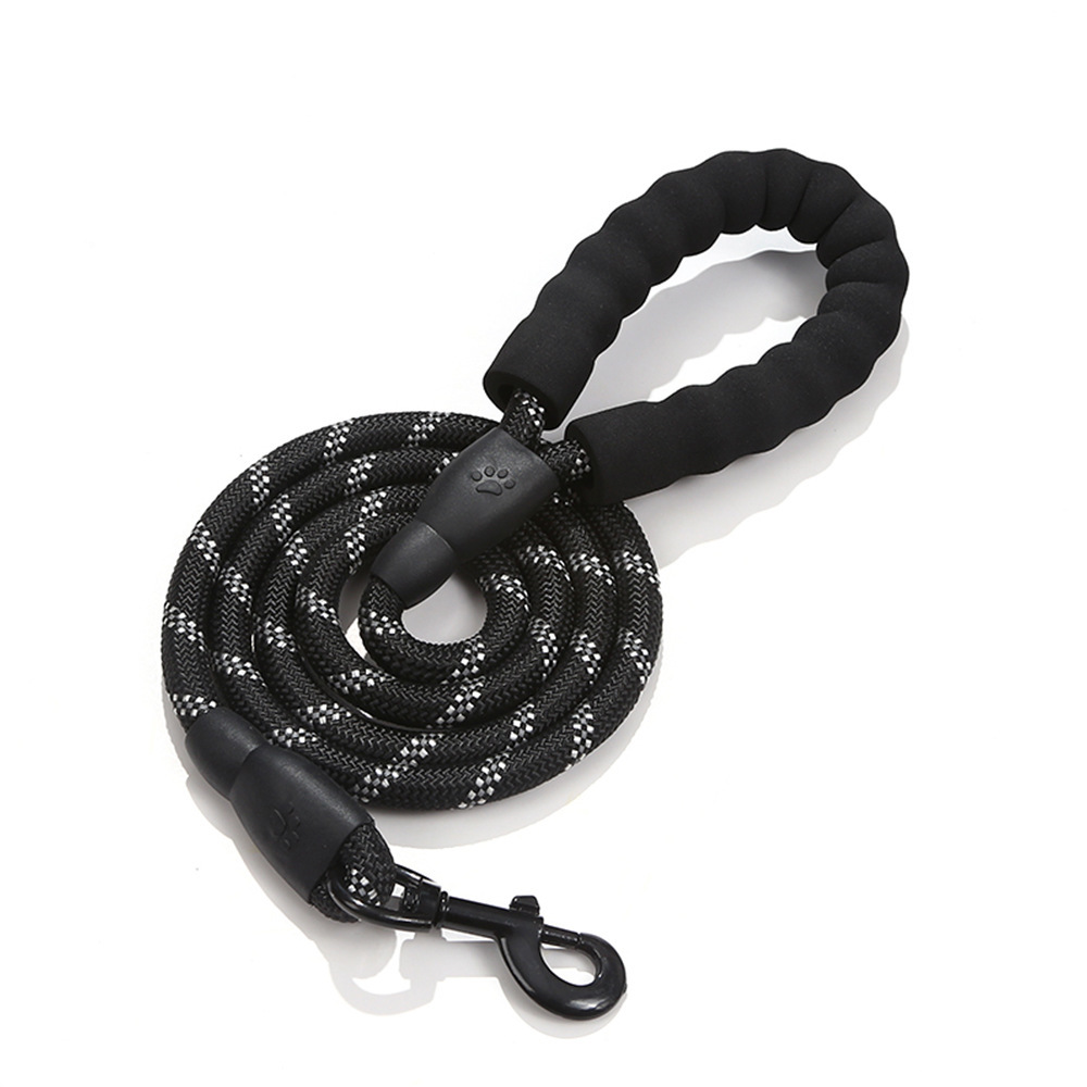 Pet Reflective Dog Leash Multi-color Round Rope Dog Chain Comfortable Handle Set — image 2