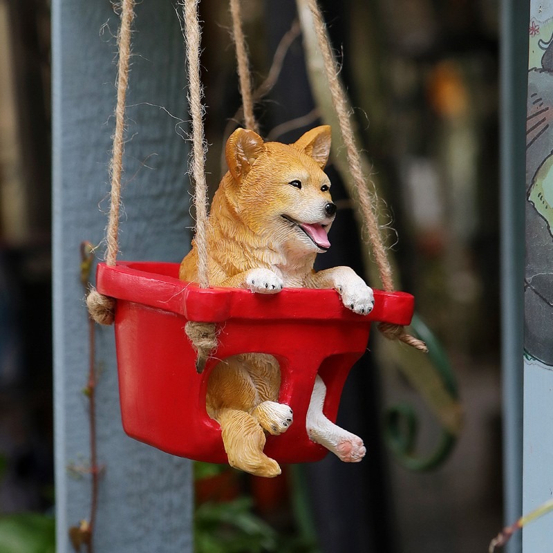 Puppy Swinging on a Swing Garden Courtyard Decoration Pendant — image 3