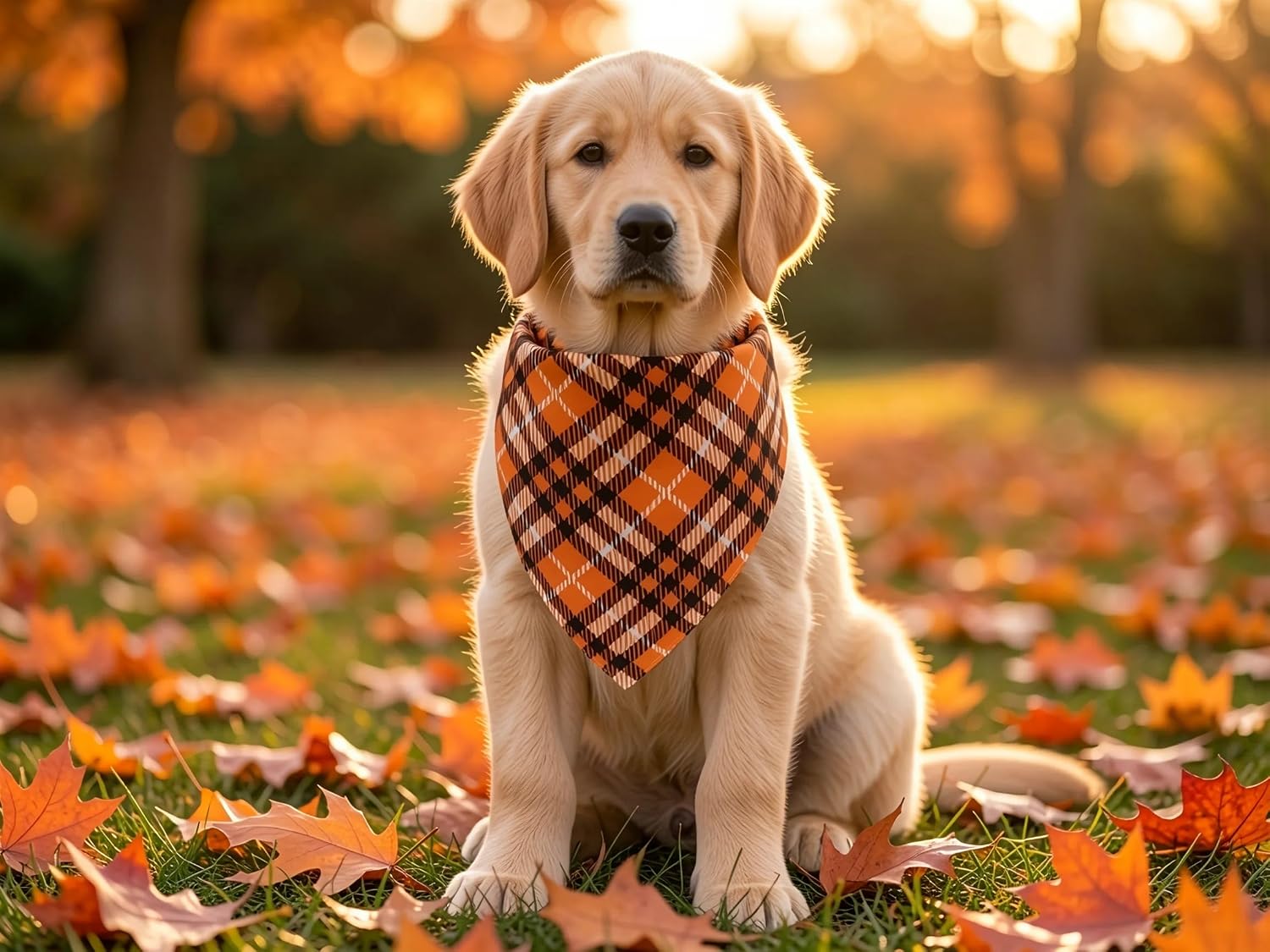 Fall Dog Bandanas 2 Pack, Pumpkin And Spider Web Pet Scarves For Large Dogs, Reversible Triangle Bibs For Halloween — image 3