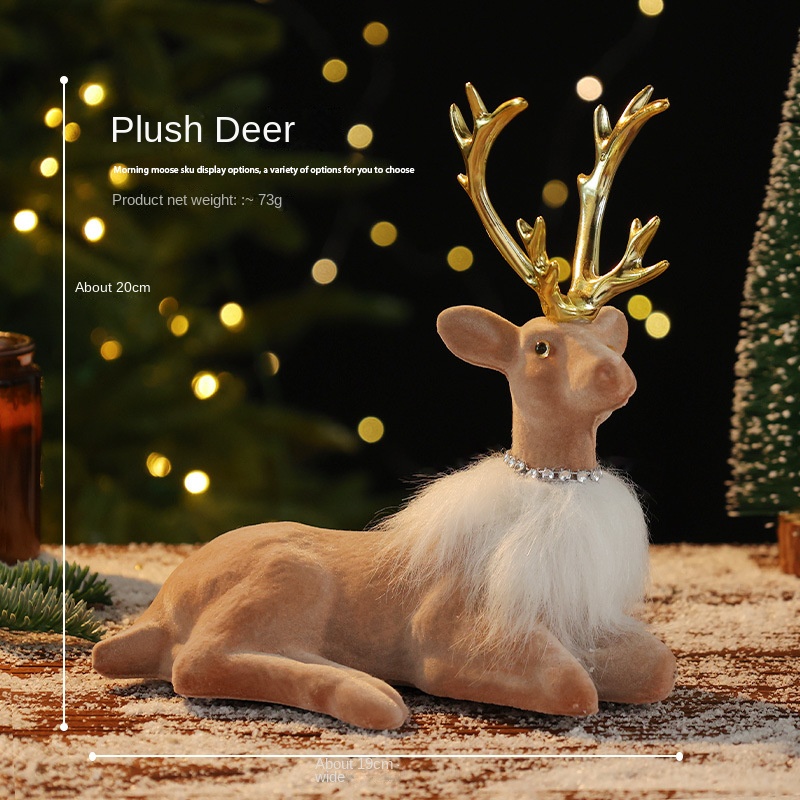 Reindeer Ornament Christmas Decoration Realistic Reindeer Decorative Figurine Gift Christmas Decorative Item — image 10