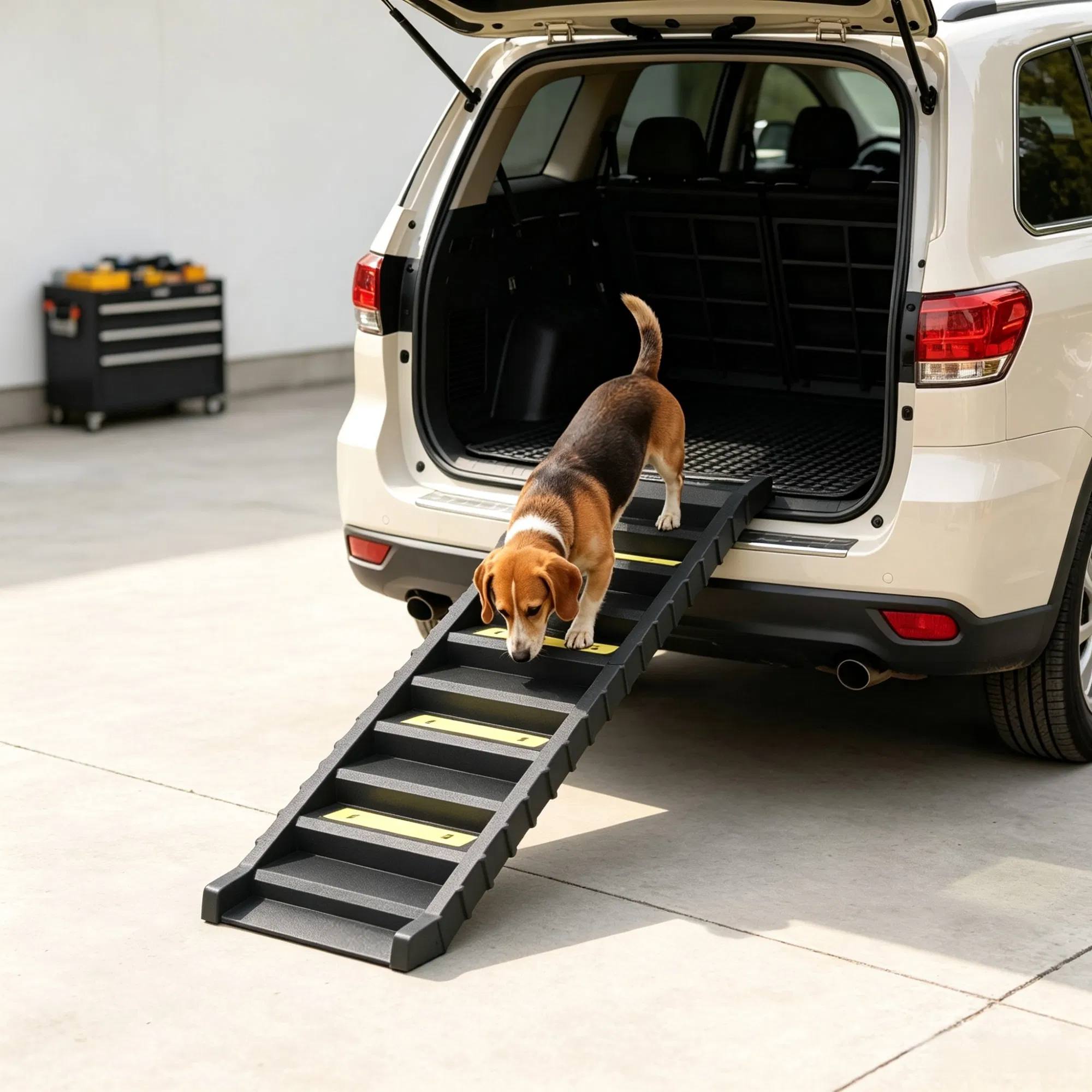 Black Folding Pet Car Ramp Foldable Dog Ramp for Large Medium Small Dogs — image 5