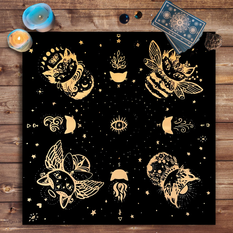 Manta de Mesa para Juego Tarot Decorativa con Mandala y Fases Lunares — imagen 8