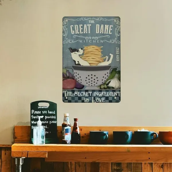 Señal de Metal Vintage de Pastores Australianos - 'Soy Tu Amigo' (12x8 pulgadas) Decoración para Hogar y Bar de Café — imagen 3
