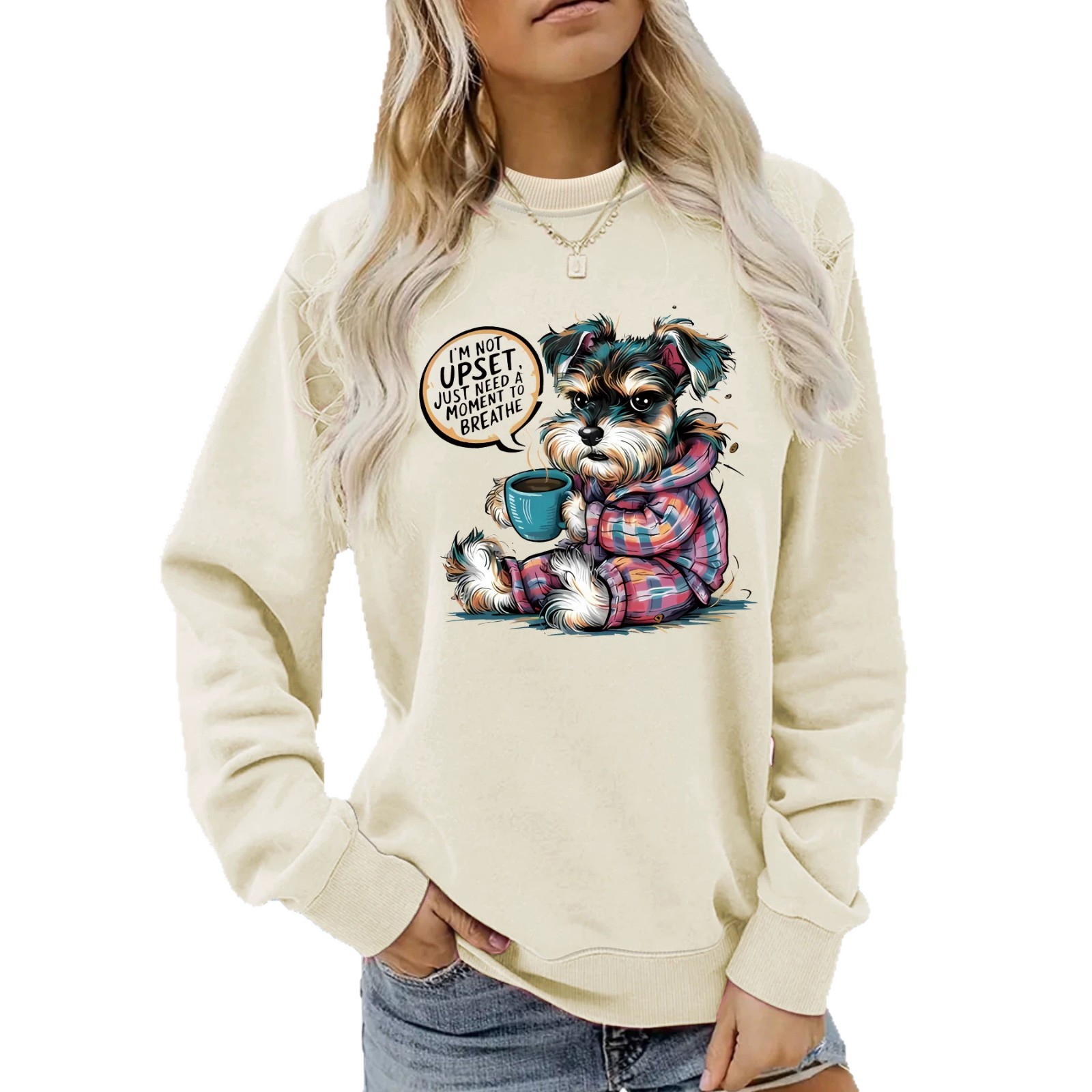 Long sleeved round neck shirt with dog letters — image 2