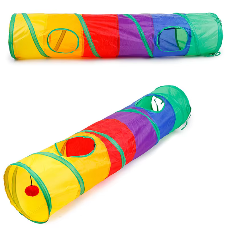 Cat Tunnel Pet Tube Collapsible Play Toy Indoor Outdoor Kitty Puppy Toys for Puzzle Exercising Hiding Training — image 4