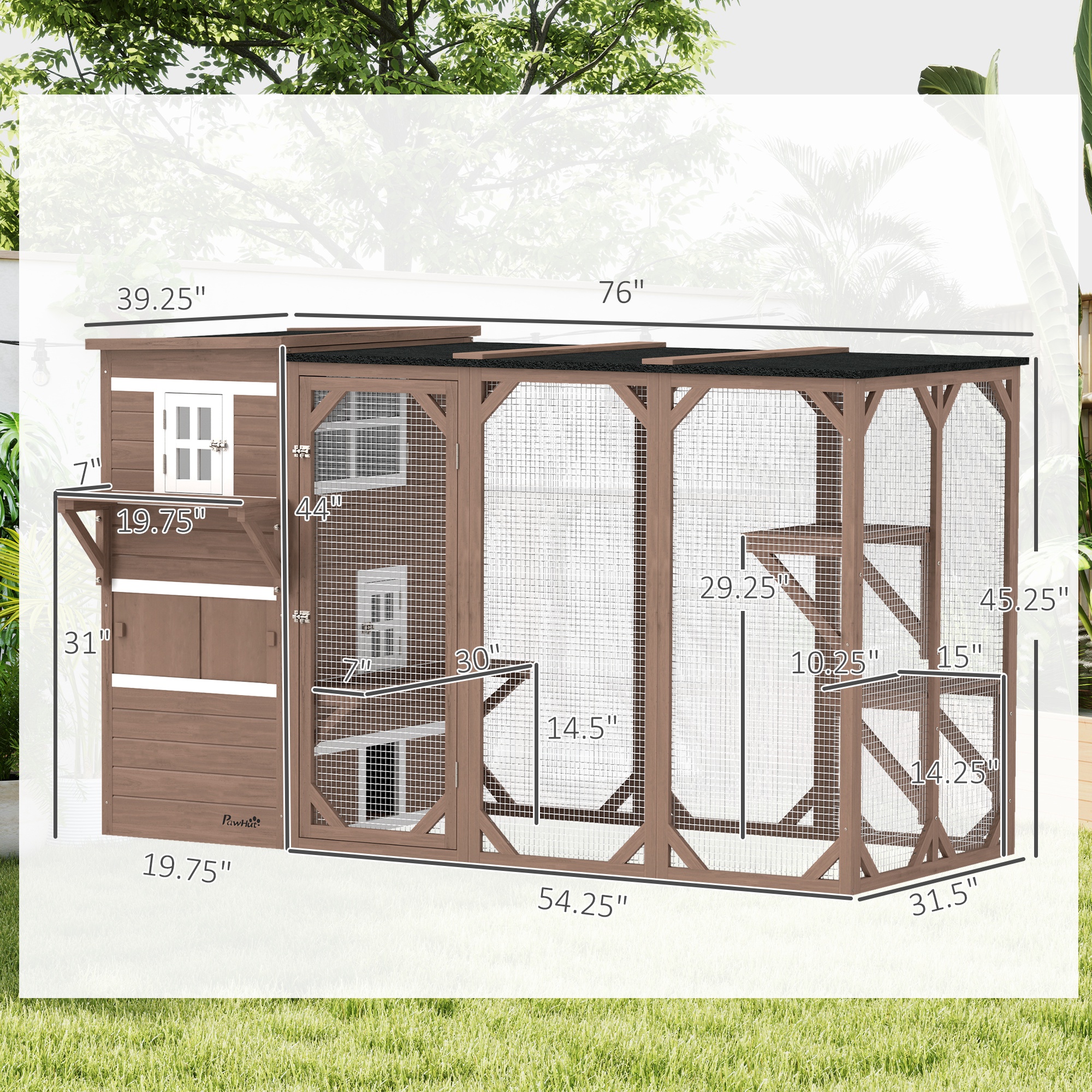 Casa para Gatos al Aire Libre Grande, Diseño Multinivel con Áreas de Escondite Grandes, 2 Niveles y Plataformas Múltiples — imagen 6