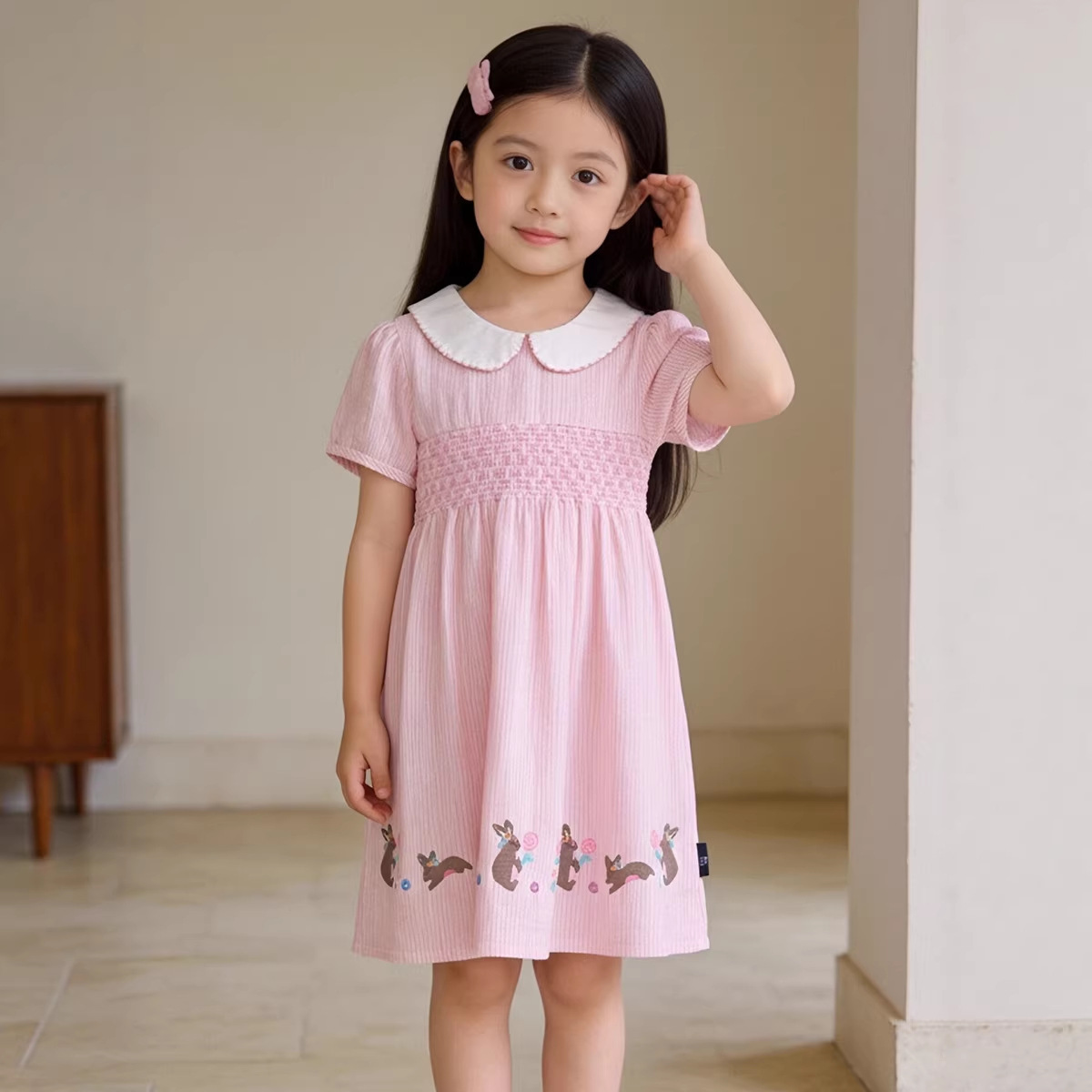 Vestido de Niña con Estampado de Conejo - Transpirable — imagen 7