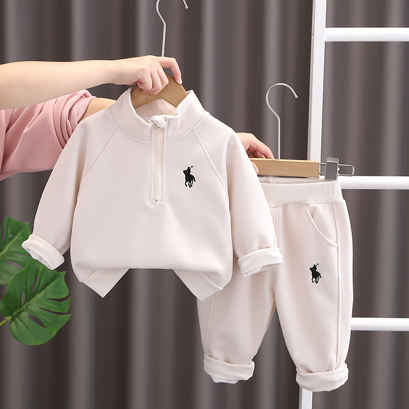 Toddler Boys Girls Letter Horse Print Sweatshirt Two-Piece Set Spring Autumn — imagen 2