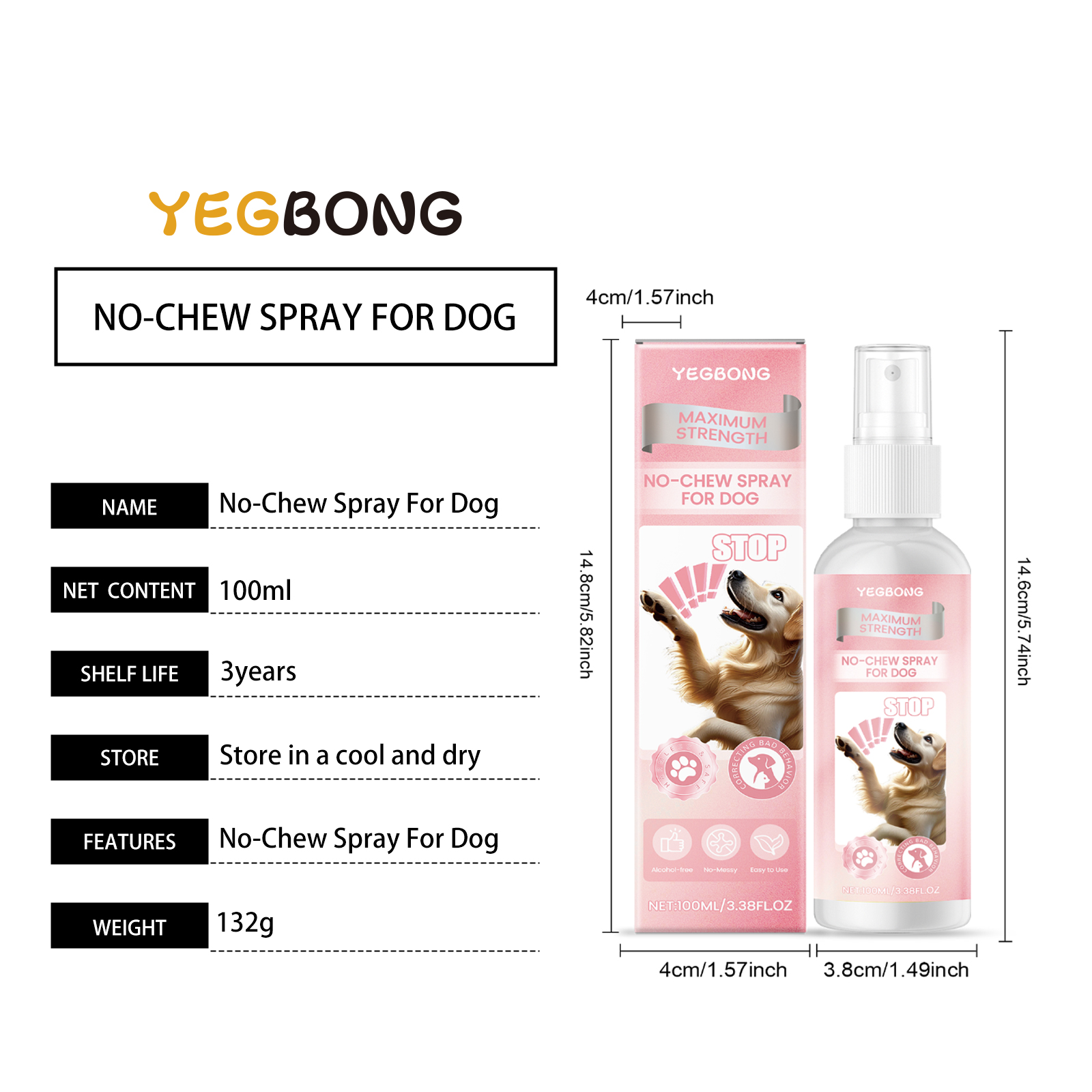 No Chew Spray For Dogs, Anti Chew Deterrent Spray To Stop Pets From Destroying Furniture, Safe With Glycerin & Mint Extract, 100ml — image 5