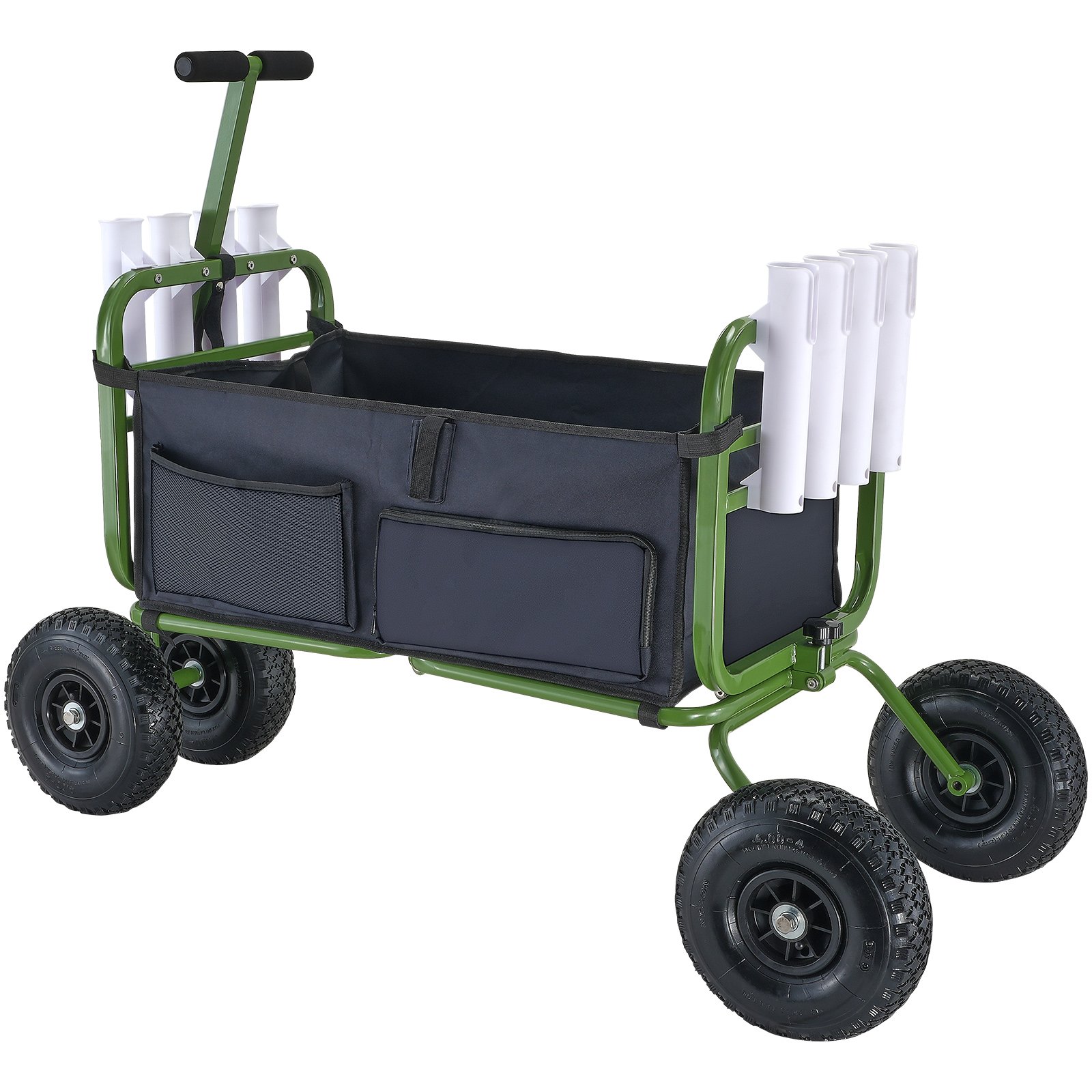 Carro de Pesca para Playa, 300 Lbs de Carga, Carrito Plegable con Ruedas Grandes de 11" y 8 Holders para Caña — imagen 1
