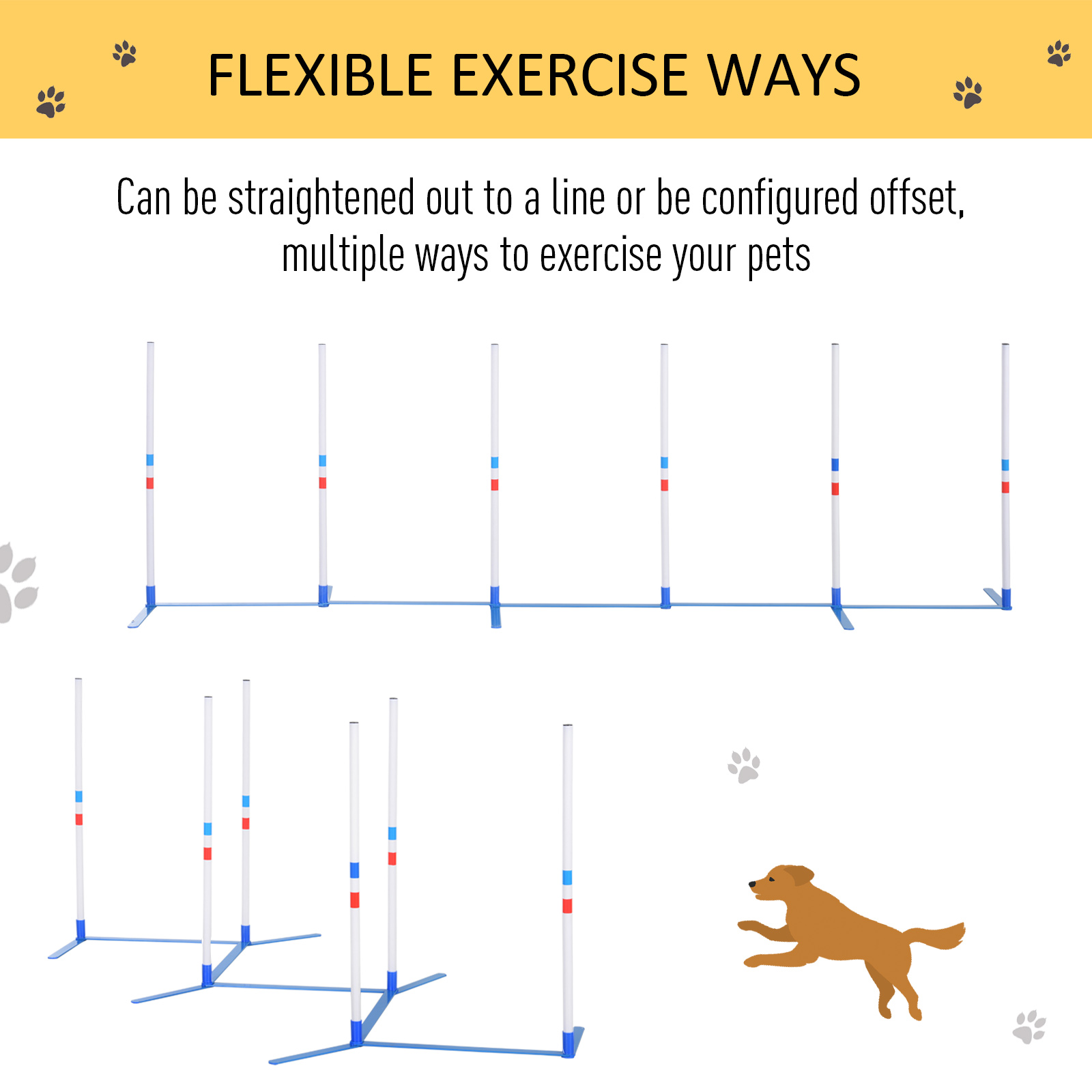 Kit de obstáculos para perros - Conjunto de varillas de entrelazamiento para entrenamiento y ejercicio al aire libre — imagen 8