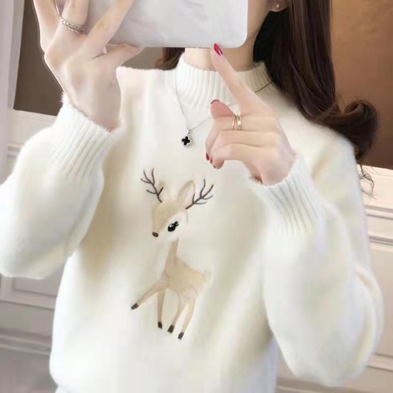 Sudadera de Imitación Visón con Cuello Mock para Mujer, Estilo Casual y Universitario — imagen 1
