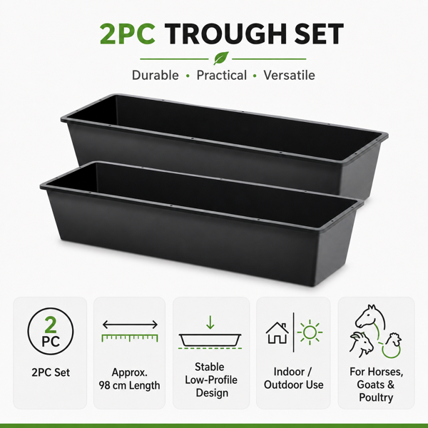 4-piece Dual-purpose Plastic Livestock Feed Trough Suitable For Daily Feeding Of Horses, Goats, Pigs And Other Animals Widely Adaptable To Home Backyards, Pastoral Fences, Livestock Sheds And Other — image 7