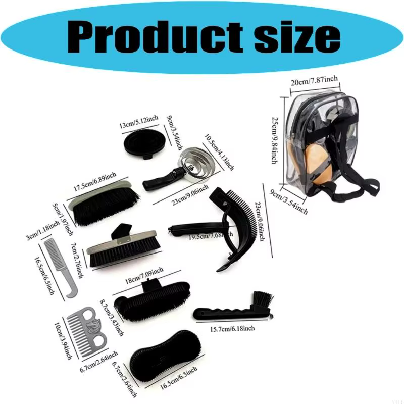 Brush and Comb Horse Grooming Set for Horses, Coat Care Tools for Dust Lifting, Barn Cleanup and Routine Grooming Work Across — image 4