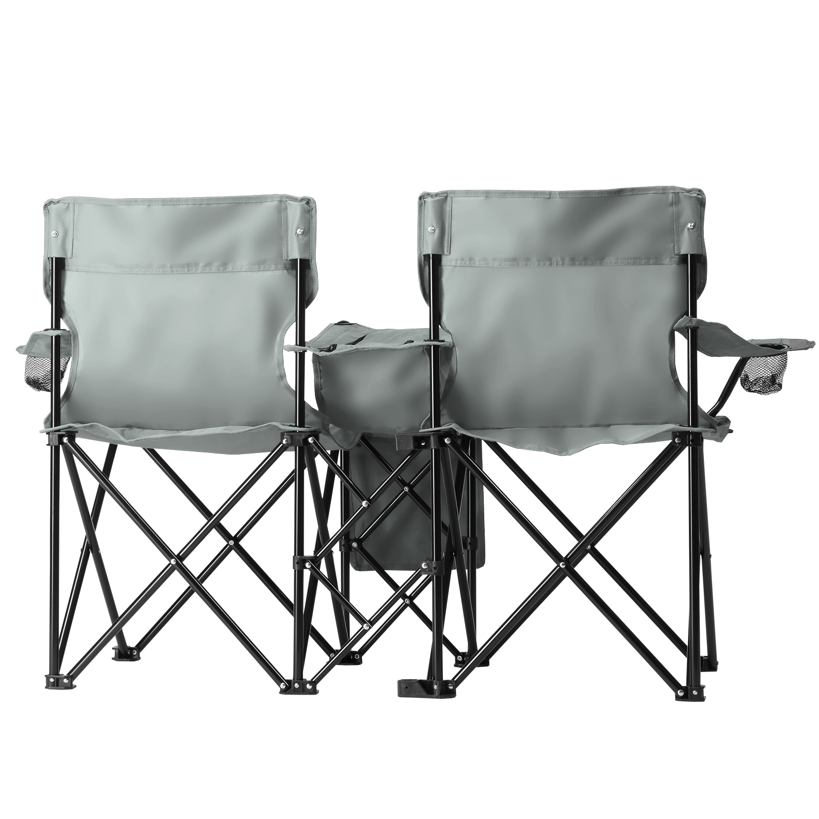 Silla de Pesca Gris, Base de Hierro, Tela Oxford 85kg con Sombrilla — imagen 4