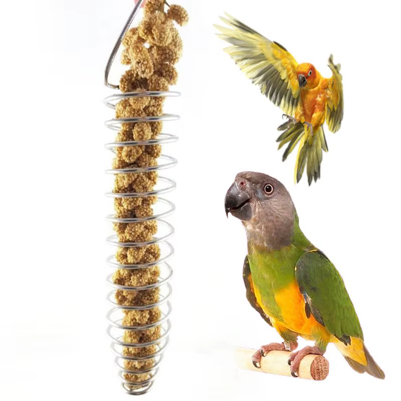 Comida para Pájaros Jaula - Cesta de Frutas y Juguetes en Acero Inoxidable — imagen 1