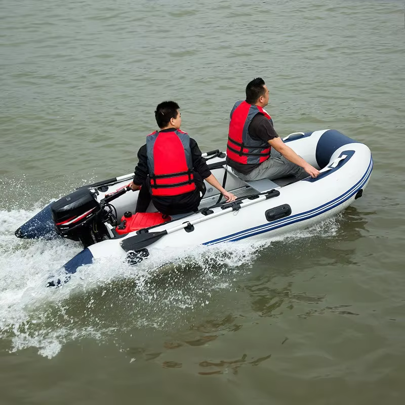Barco inflable resistente a colisiones para asalto de 3,8 metros con suelo de aleación de aluminio y accesorios para remo — imagen 4