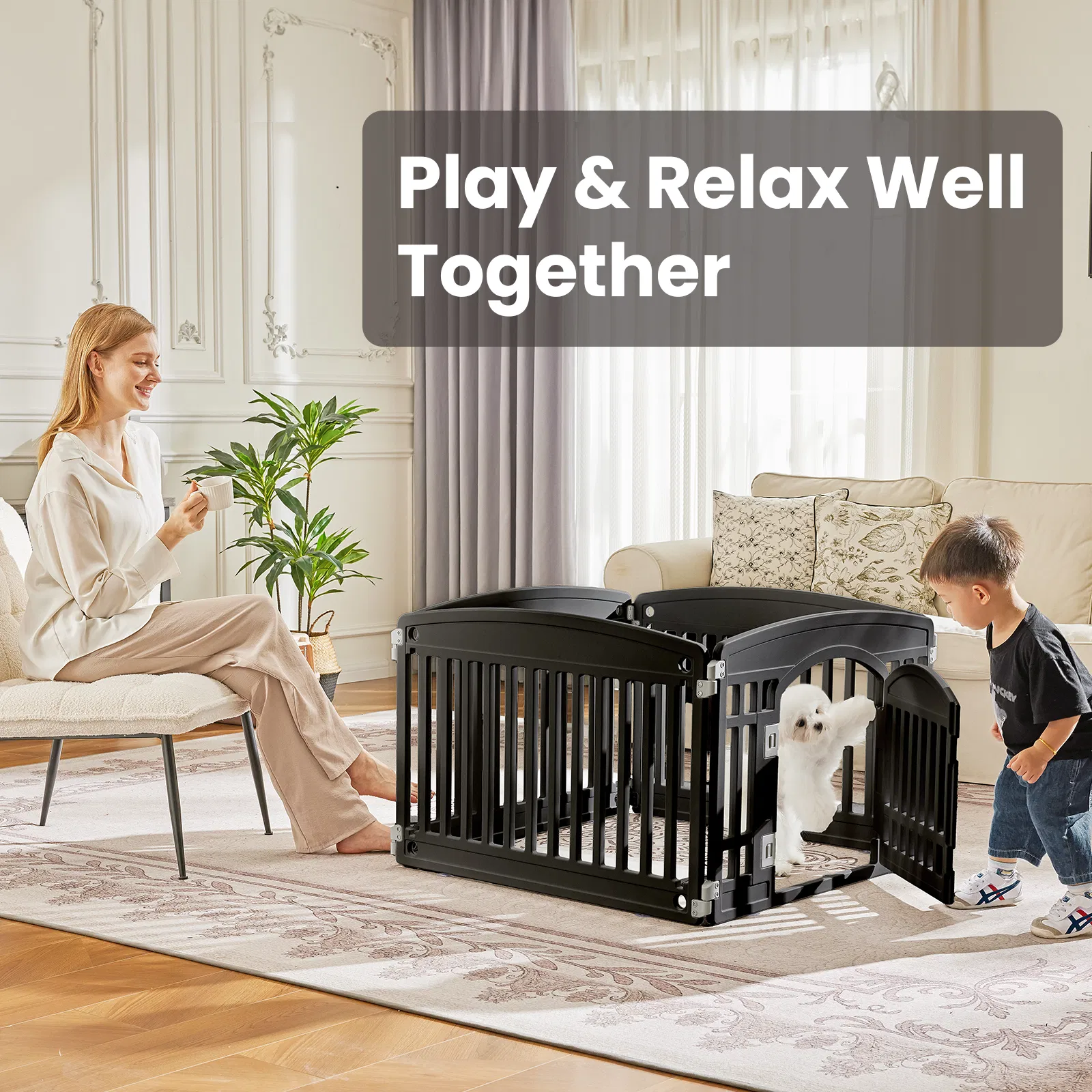 Dog Playpen Safe & Secure Indoor/Outdoor Pet Fence | Folding & Portable | Ideal for Small to Medium Dogs | Easy to Clean — image 6