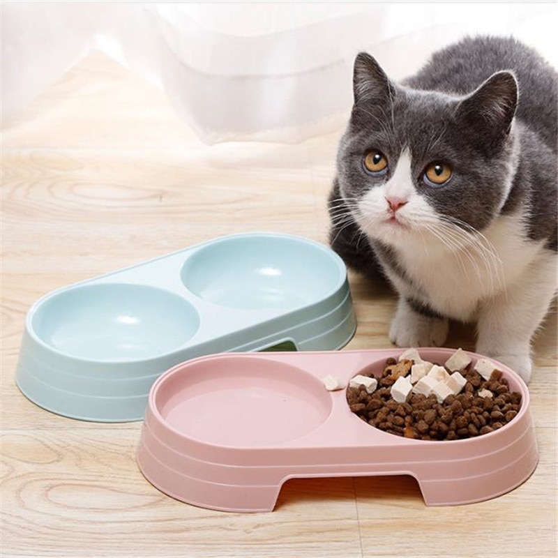 Macarone Double Bowl para Mascotas Plástico Comida y Agua para Perros, Gatos y Pequeños Animales Accesorios de Alimentación Canina y Felina — imagen 5
