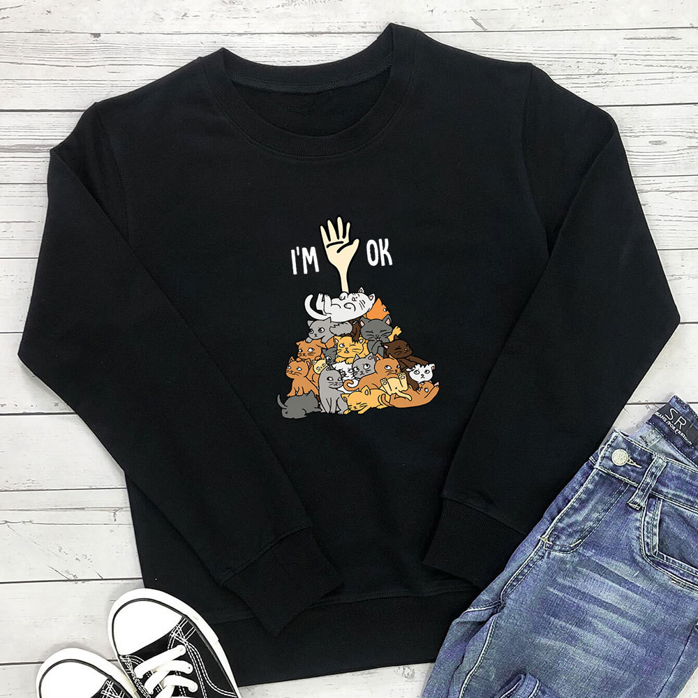 A pile of cat letter printed hoodies — image 4