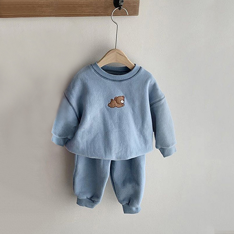 Children's Clothing Set for Boys and Girls, Embroidered Bear Casual Hoodie Set, Baby Sport Two-Piece Outfit — image 10